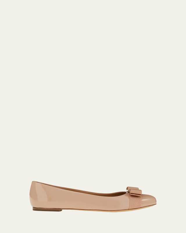 Varina Patent Leather Bow Ballerina Flats